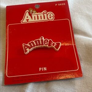 Annie Red and White Pin vintage 1981